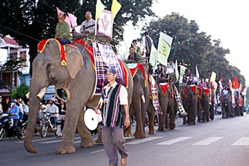 Elephant parade in the opening ceremony. (Photo:SGGP) Elephant parade in the opening ceremony. (Photo:SGGP)