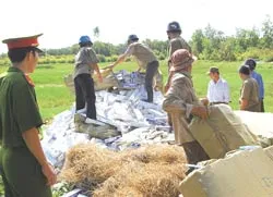 Cần Thơ tiêu hủy 180.000 bao thuốc lá nhập lậu