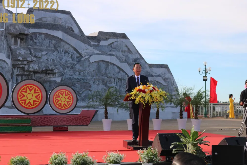 Bí thư Tỉnh ủy Đắk Nông Ngô Thanh Danh phát biểu tại buổi lễ Bí thư Tỉnh ủy Đắk Nông Ngô Thanh Danh phát biểu tại buổi lễ