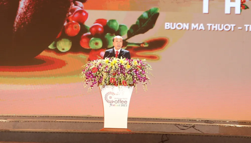 Chủ tịch UBND tỉnh Đắk Lắk Phạm Ngọc Nghị phát biểu khai mạc Lễ hội cà phê Buôn Ma Thuột lần thứ 8 năm 2023