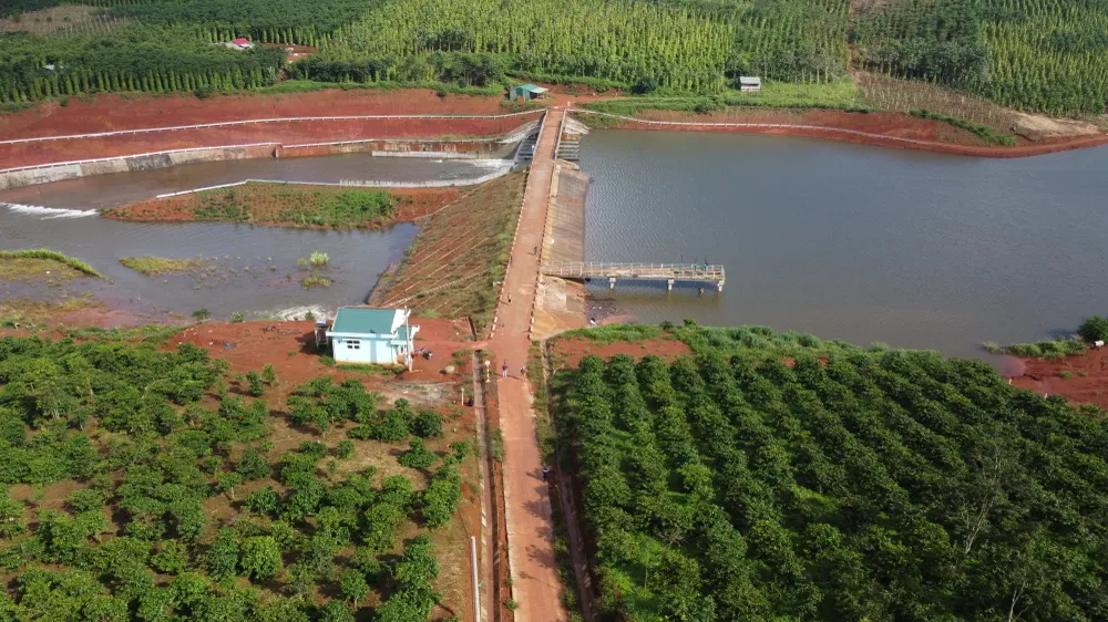 Dự án hồ thủy lợi Đắk N'Ting chứa 1,2 triệu m3 nước đang có nguy cơ vỡ