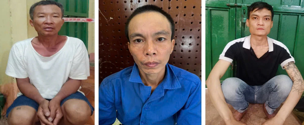 Các đối tượng Hà, Dũng, Thạch tại cơ quan công an z6577561625174_2fde9b5ba62b2ed4469c882746ef901f.jpg