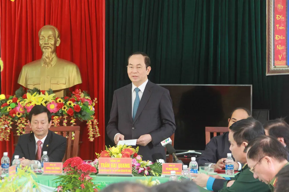 Chủ tịch nước Trần Đại Quang thăm, chúc tết đồn biên phòng, xã biên giới tại Gia Lai ảnh 1 Chủ tịch nước Trần Đại Quang thăm, chúc tết đồn biên phòng, xã biên giới tại Gia Lai ảnh 1