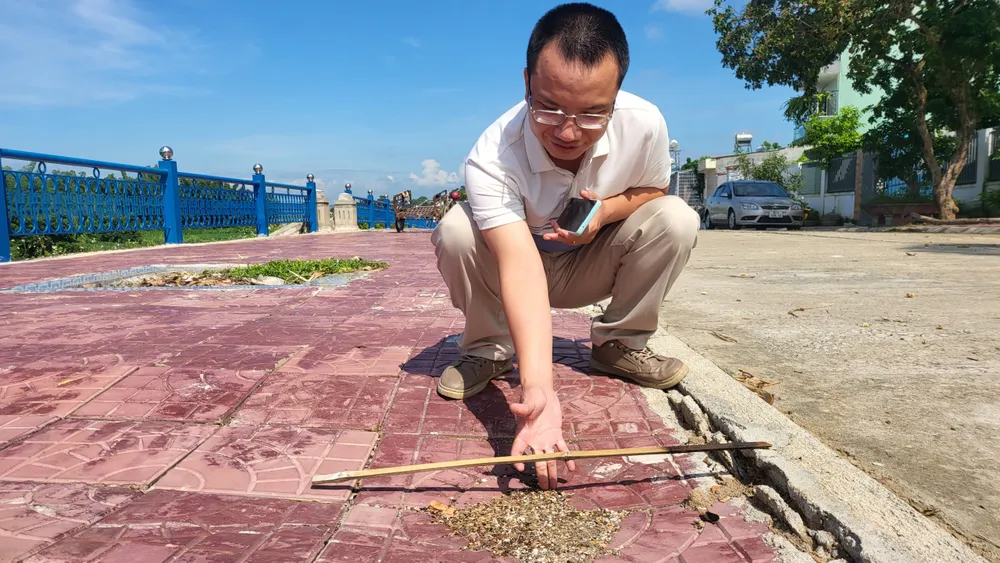 Một vị trí sụt lún