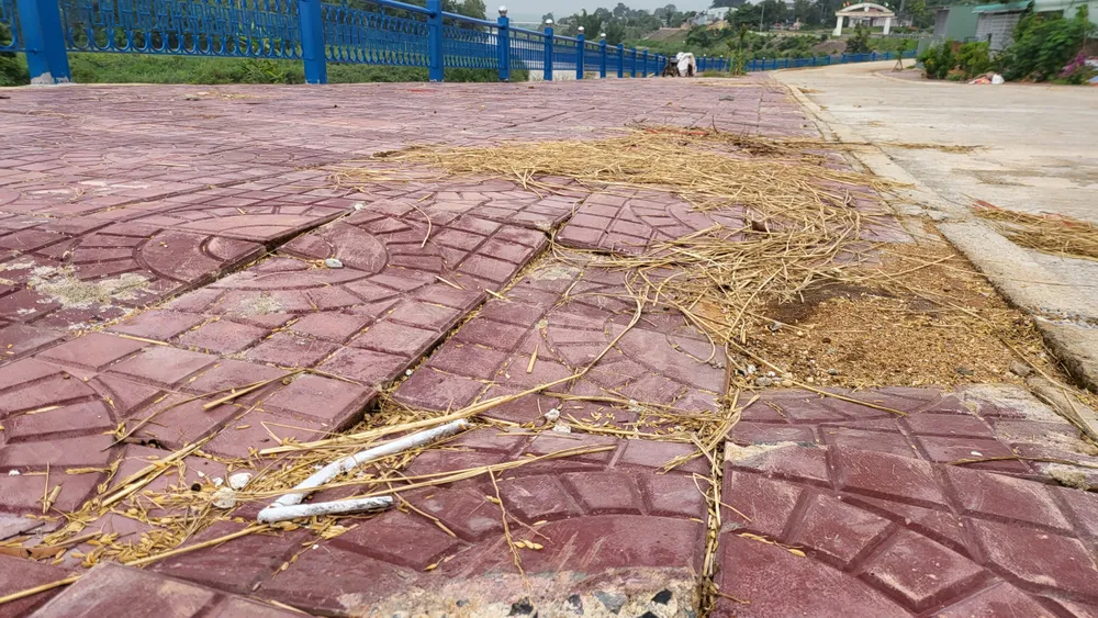 Gạch lát vỉa hè bị lún, bong tróc