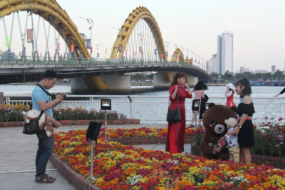 Đà Nẵng ngập tràn sắc xuân với đường hoa Tết  ảnh 5 Đà Nẵng ngập tràn sắc xuân với đường hoa Tết  ảnh 5