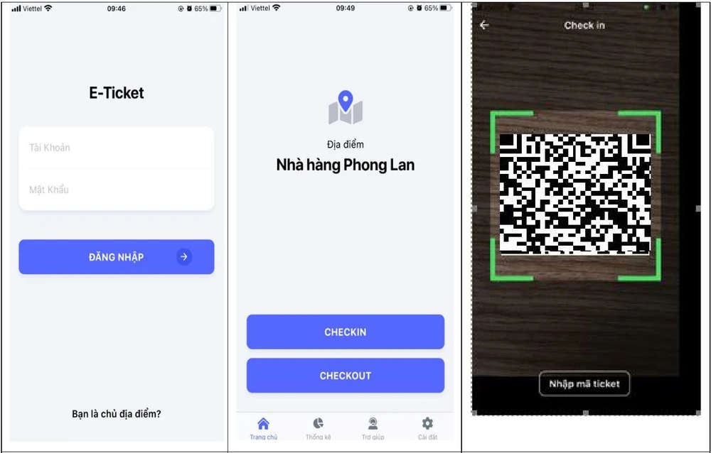 Tạo tài khoản eticket kiểm soát và quét mã Qrcode khai báo y tế