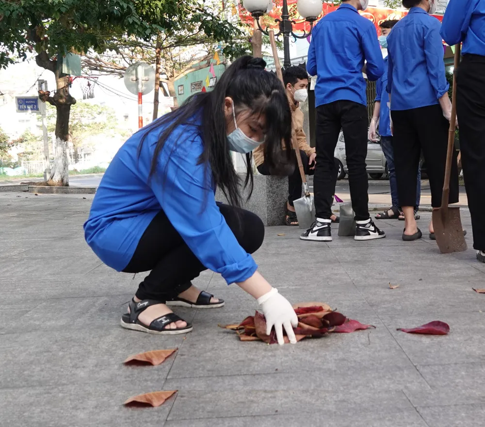 Thanh niên Đà Nẵng dọn vệ sinh, làm đẹp cảnh quan trước Tết Nguyên đán ảnh 3
