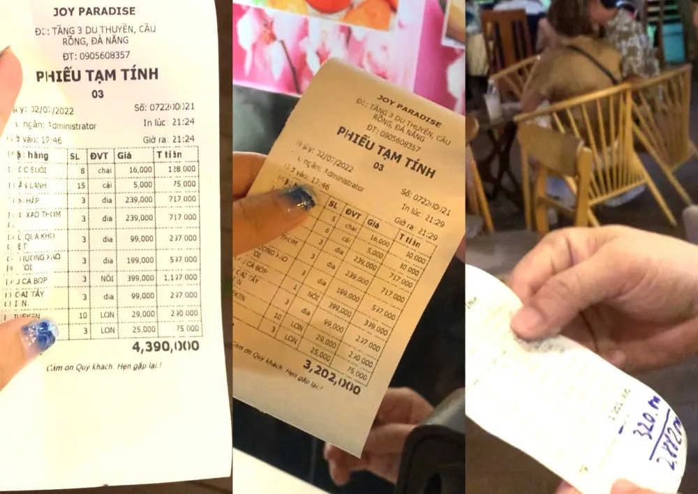 Sau 2 lần kiểm hóa đơn, du khách chỉ phải trả hơn 2,8 triệu đồng so với gần 4,4 triệu đồng ban đầu