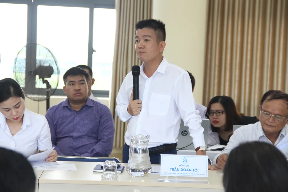 Anh Trần Doãn Tới, Phó Bí thư Tỉnh đoàn, Chủ tịch Hội Sinh viên Việt Nam tỉnh Đắk Lắk chia sẻ. Ảnh: XUÂN QUỲNH Anh Trần Doãn Tới, Phó Bí thư Tỉnh đoàn, Chủ tịch Hội Sinh viên Việt Nam tỉnh Đắk Lắk chia sẻ. Ảnh: XUÂN QUỲNH