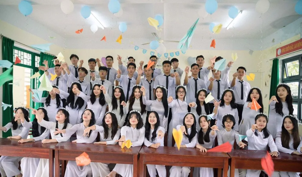 Lớp 12/8 của trường THPT Nguyễn Trãi (quận Liên Chiểu, TP Đà Nẵng). Ảnh: NVCC Lớp 12/8 của trường THPT Nguyễn Trãi (quận Liên Chiểu, TP Đà Nẵng). Ảnh: NVCC