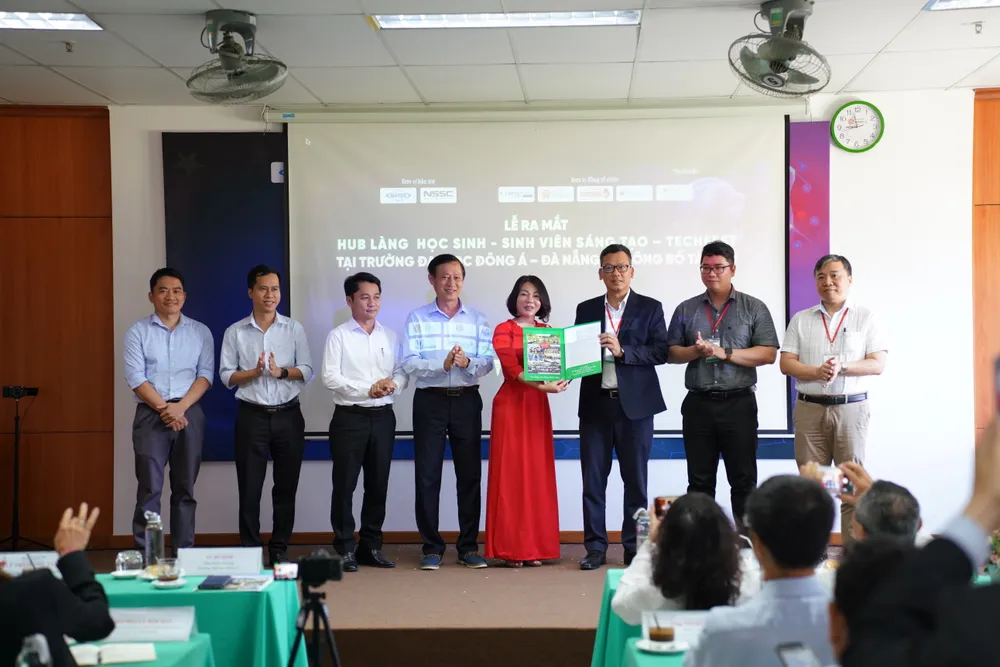 Lễ ra mắt Hub Làng Học sinh - sinh viên sáng tạo - Techfest Đà Nẵng. Ảnh: XUÂN QUỲNH
