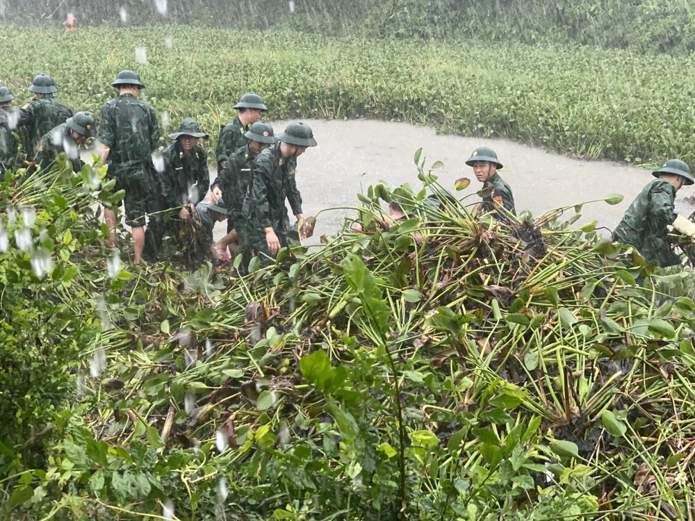 Các bạn đoàn viên, thanh niên dầm mưa vớt bèo z5566086480874_7da8477c095370bb6ff7aad35675f5fc.jpg