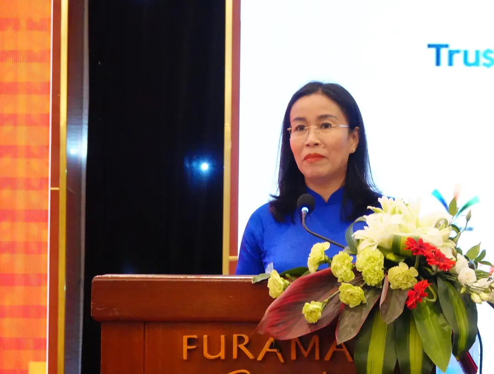 Bà Nguyễn Thị Anh Thi, Phó Chủ tịch UBND TP Đà Nẵng phát biểu tại chương trình. Ảnh: XUÂN QUỲNH DSC09987.JPG