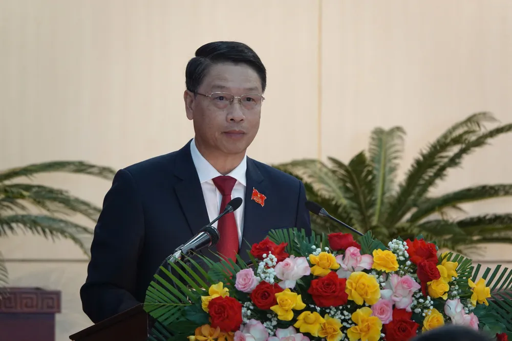 Ông Ngô Xuân Thắng, Chủ tịch HĐND TP Đà Nẵng phát biểu trước kỳ họp. Ảnh: XUÂN QUỲNH 1000016035.jpg