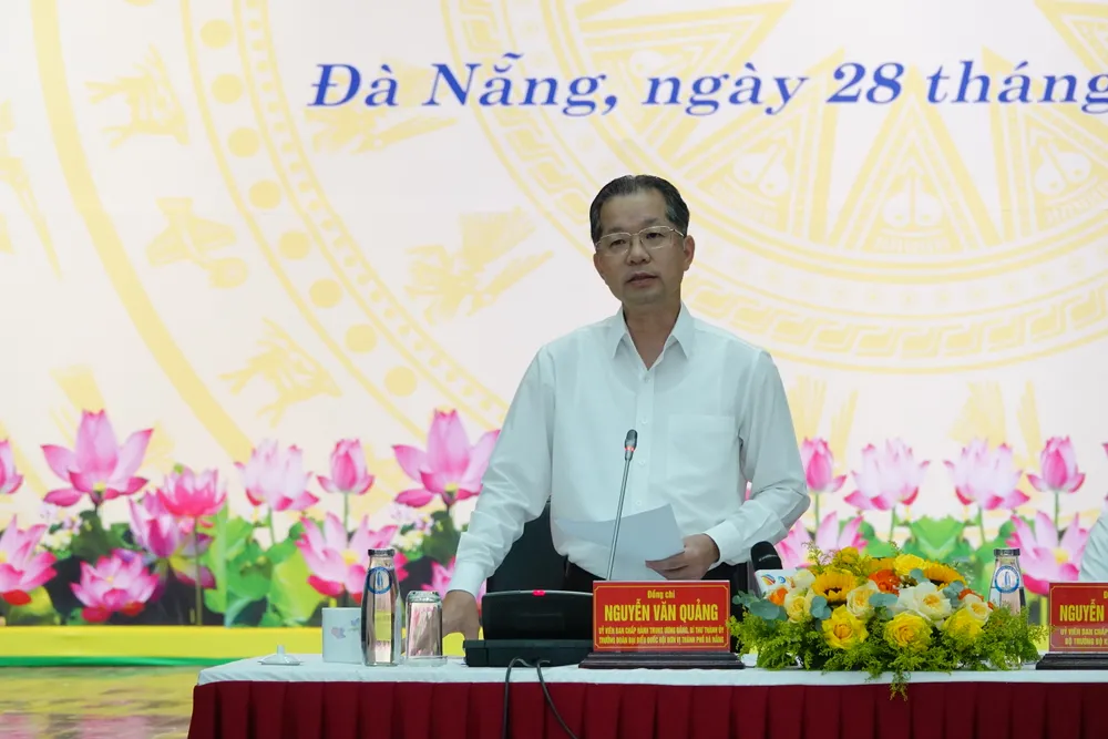 Đồng chí Nguyễn Văn Quảng, Bí thư Thành ủy Đà Nẵng phát biểu. Ảnh: XUÂN QUỲNH DSC03025.JPG