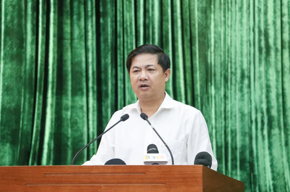 Ông Lương Nguyễn Minh Triết, Bí thư Thành ủy Đà Nẵng, phát biểu kết luận. Ảnh: XUÂN QUỲNH IMG_2058.jpg