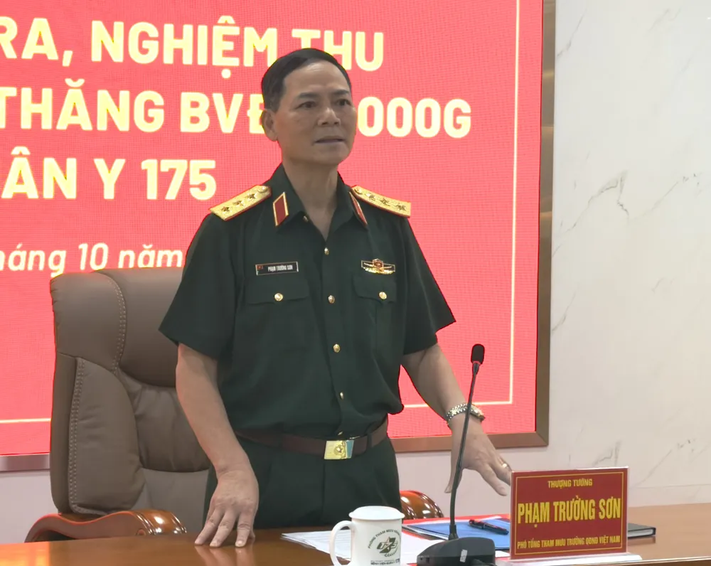 Thượng tướng Phạm Trường Sơn phát biểu tại sự kiện. Ảnh: KIM HUYỀN IMG_0431.jpg