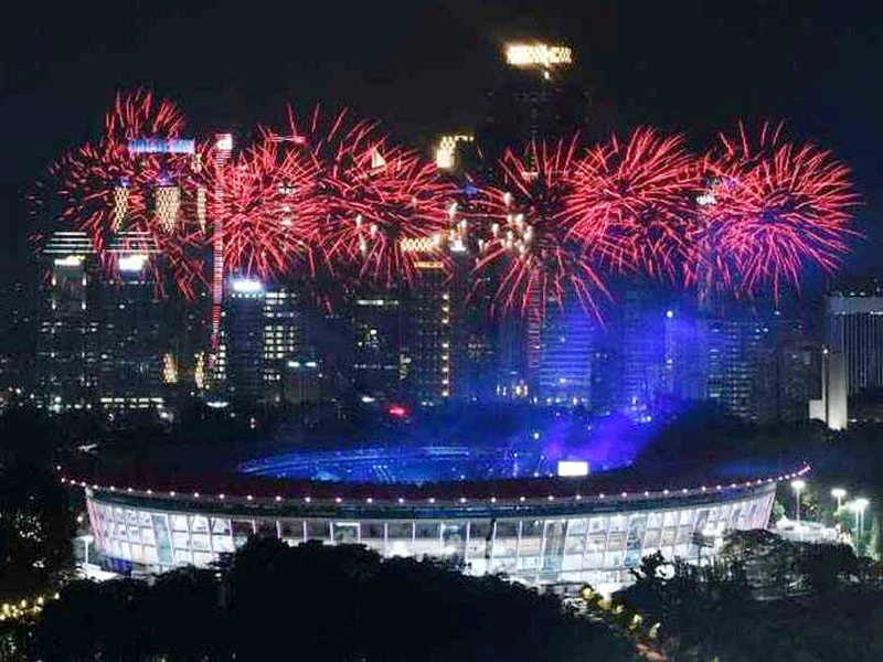 Toàn cảnh Lễ khai mạc Asiad 2018.