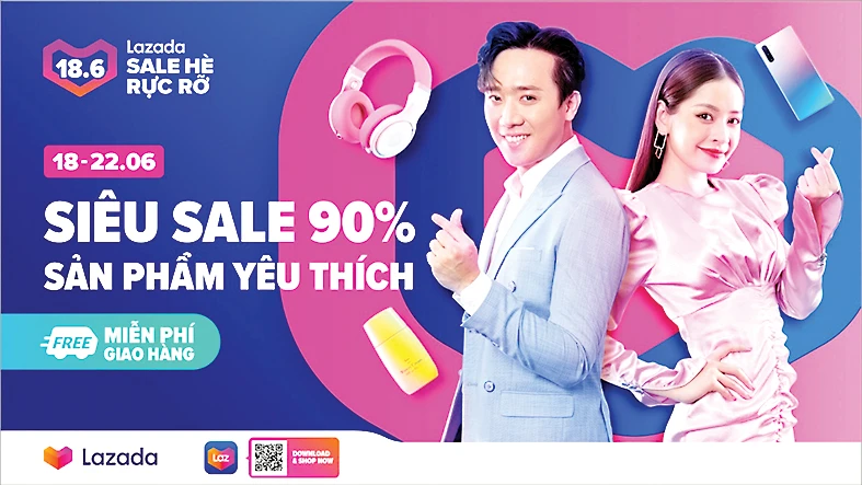 Lễ hội mua sắm “Sale hè rực rỡ” - Lazada miễn phí giao hàng không giới hạn 