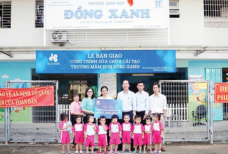 Hòa Bình tài trợ cải tạo Trường Mầm non Đồng Xanh (Cơ sở 2)