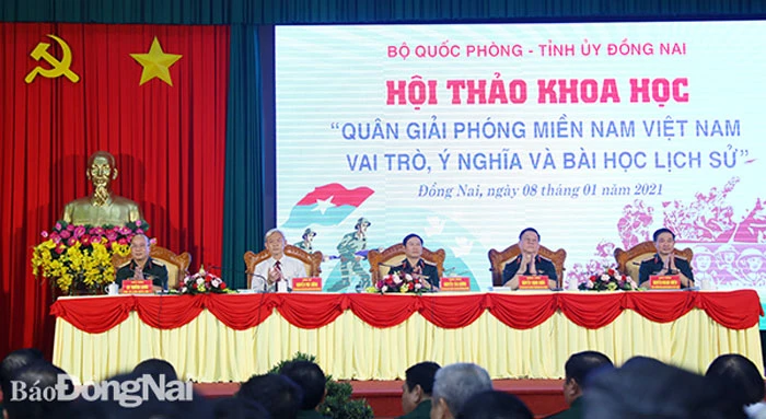 Hội thảo “Quân giải phóng miền Nam Việt Nam - Vai trò, ý nghĩa và bài học lịch sử”. Ảnh: Báo Đồng Nai