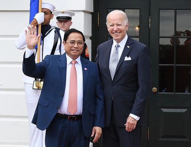 Thủ tướng Phạm Minh Chính và Tổng thống Hoa Kỳ Joe Biden. Ảnh: VGP