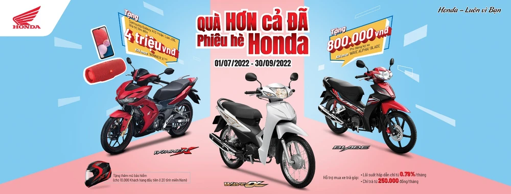 Hè rực rỡ cùng chương trình khuyến mại “Quà hơn cả đã, phiên hè Honda”