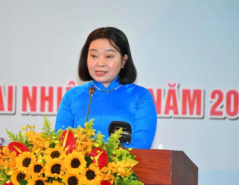 Trưởng Ban Tuyên giáo Quận ủy quận 1 Nguyễn Trung Châu Tuyên phát biểu. Ảnh: VIỆT DŨNG