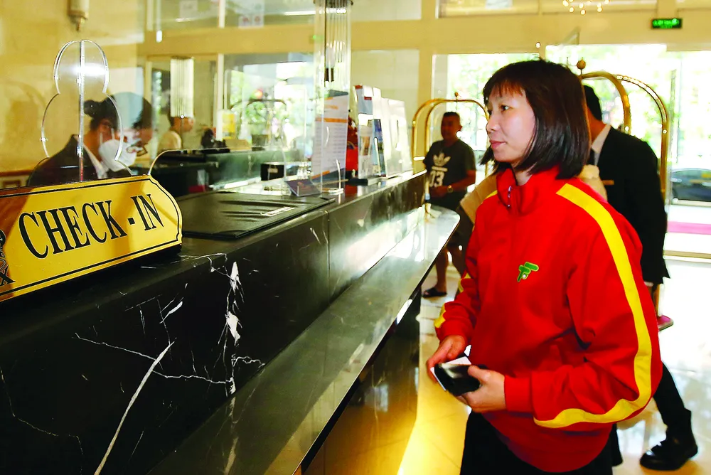 Nữ tuyển thủ Thùy Trang lưu trú tại khách sạn REX - Sài Gòn chờ dự đêm gala trao giải