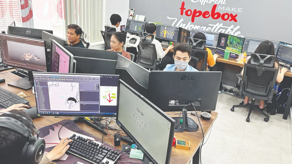 Trong Studio game Topebox, một startup chuyên về Game của Việt Nam có trụ sở tại quận Gò Vấp, TPHCM. Ảnh: TẤN BA