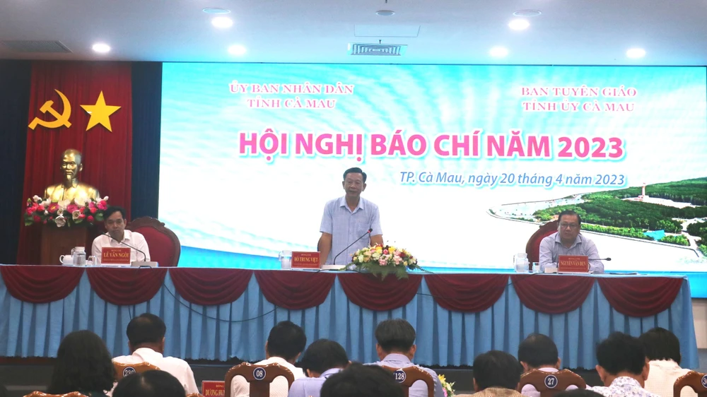 Quang cảnh Hội nghị báo chí tỉnh Cà Mau năm 2023