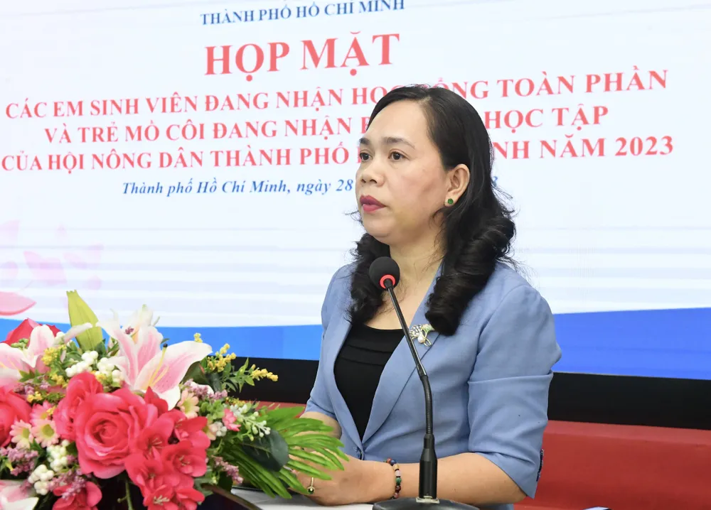 Chủ tịch Hội Nông dân TPHCM Nguyễn Thanh Xuân phát biểu tại buổi lễ. Ảnh: VIỆT DŨNG Chủ tịch Hội Nông dân TPHCM Nguyễn Thanh Xuân phát biểu tại buổi lễ. Ảnh: VIỆT DŨNG