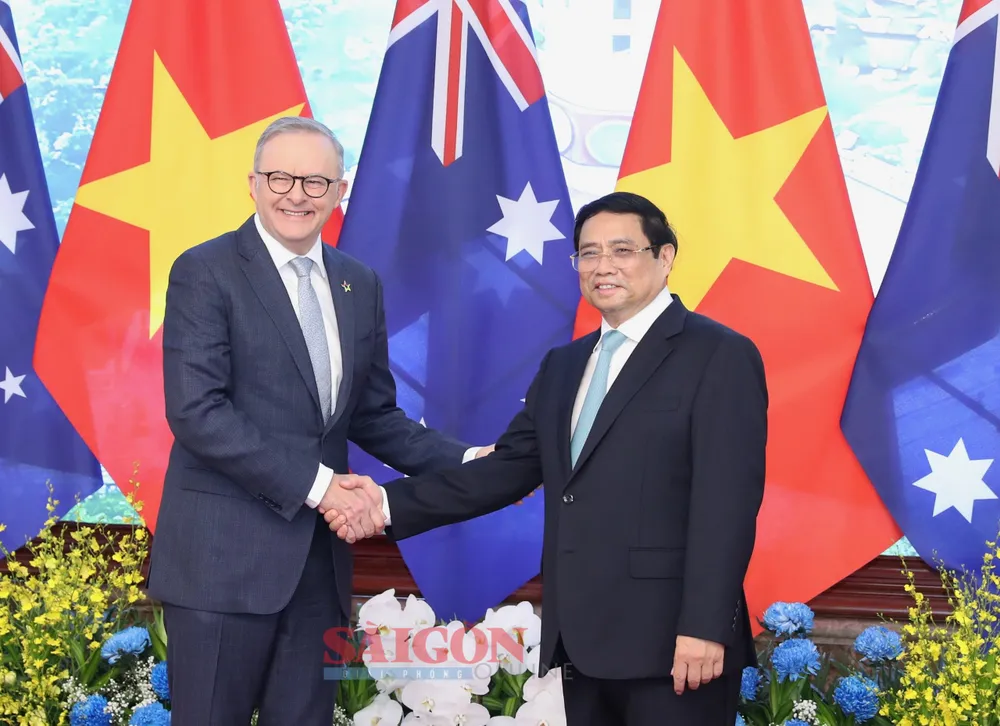 Thủ tướng Phạm Minh Chính và Thủ tướng Australia Anthony Albanese. Ảnh: QUANG PHÚC Thủ tướng Phạm Minh Chính và Thủ tướng Australia Anthony Albanese. Ảnh: QUANG PHÚC