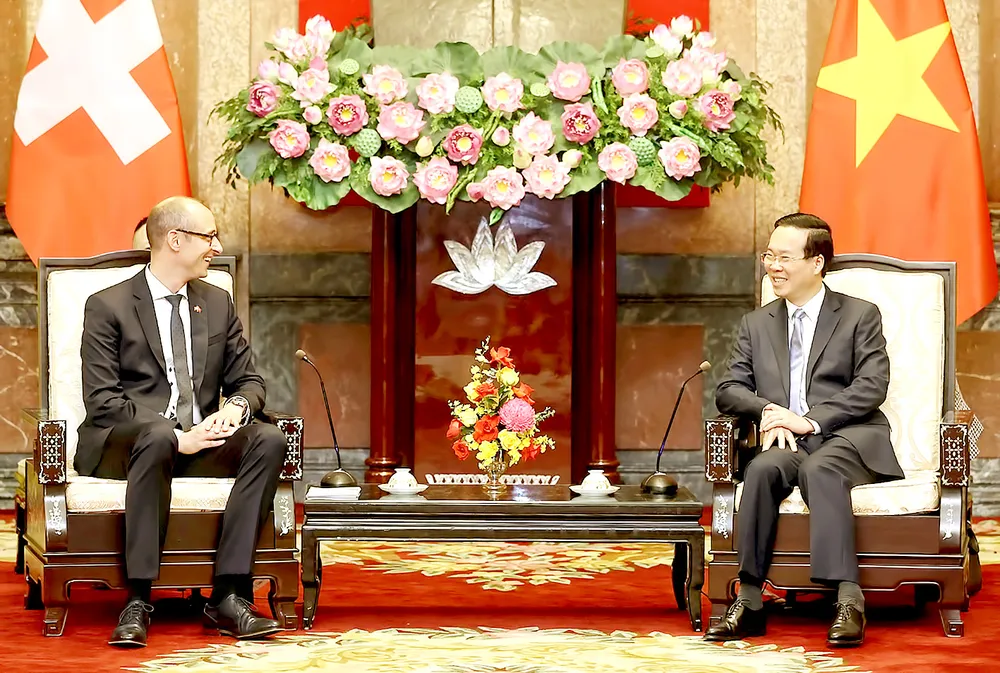Chủ tịch nước Võ Văn Thưởng tiếp Chủ tịch Hạ viện Liên bang Thụy Sĩ Martin Candinas