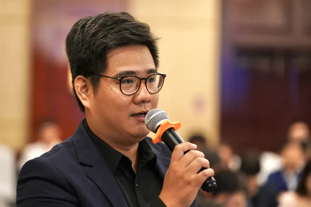 Ông Trường An, đại diện Tập đoàn CT Group phát biểu ý kiến. Ảnh: HOÀNG HÙNG