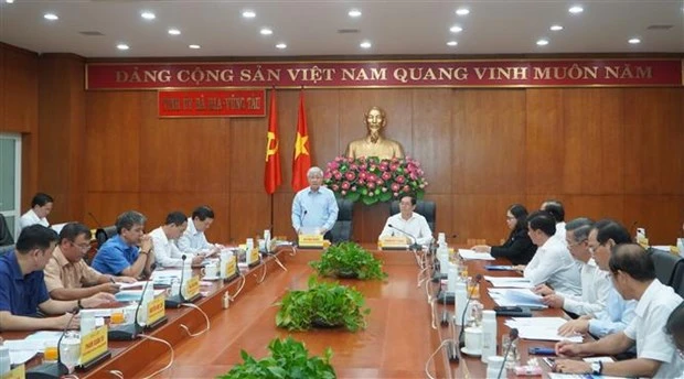 Đoàn kiểm tra làm việc tại tỉnh Bà Rịa-Vũng Tàu. Ảnh: TTXVN