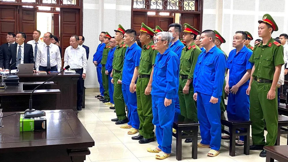 Các bị cáo tại phiên tòa