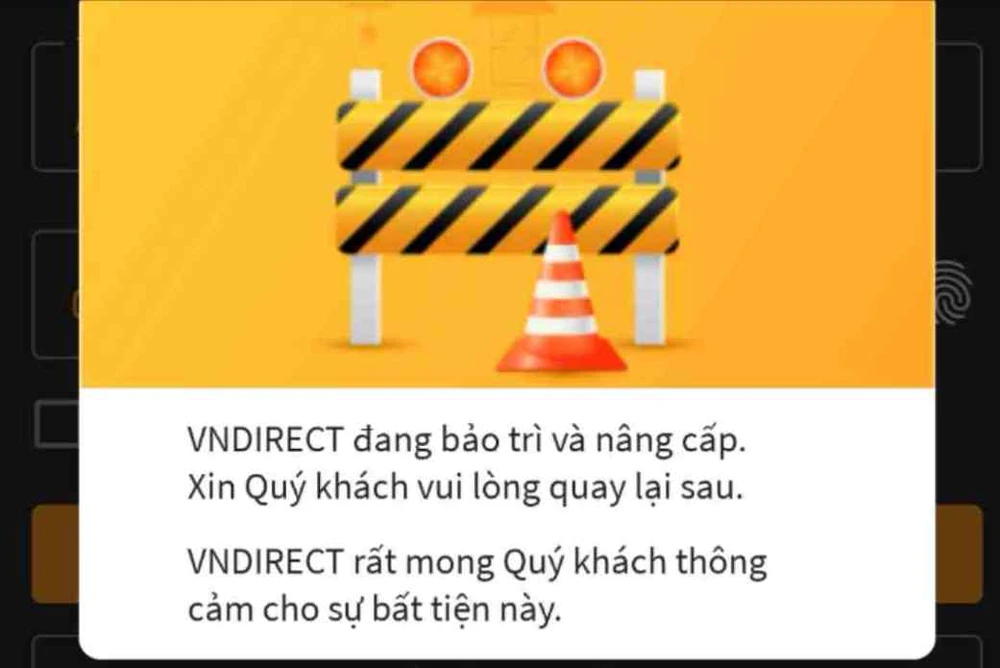 Trước giờ giao dịch 15 phút, hệ thống giao dịch của VNDIRECT vẫn chưa được kết nối trở lại