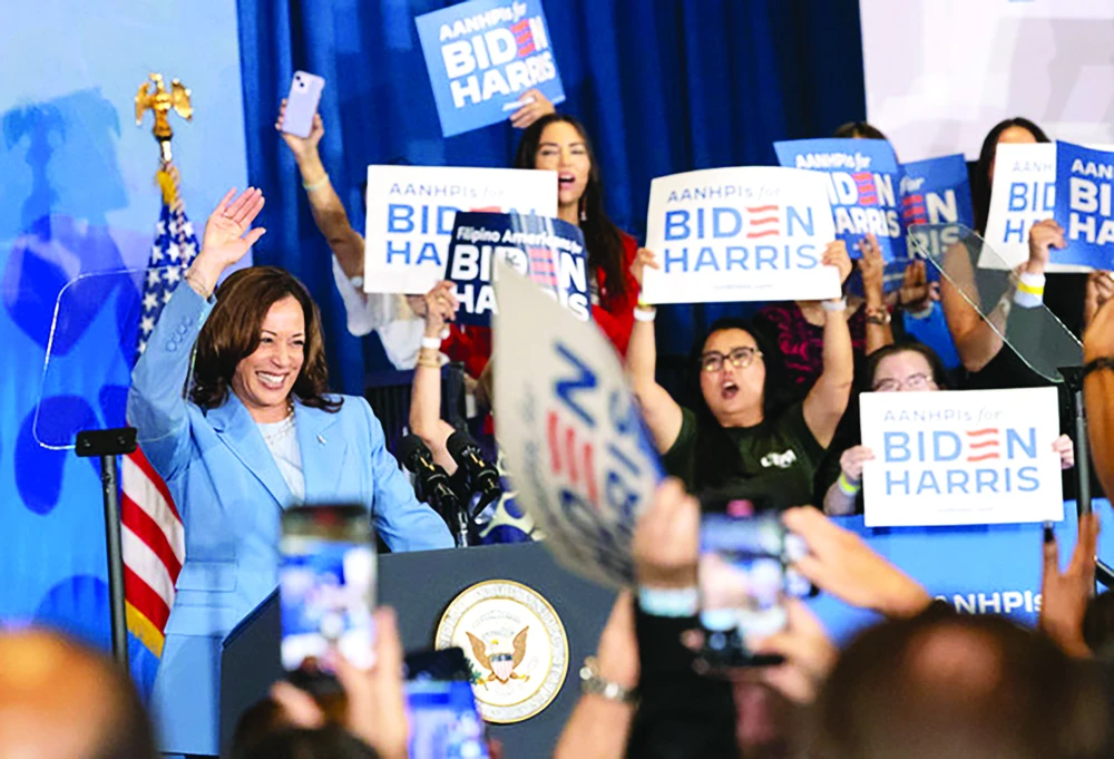 Phó Tổng thống Mỹ Kamala Harris trong một cuộc vận động tranh cử vào Nhà Trắng. Ảnh: POLITICO