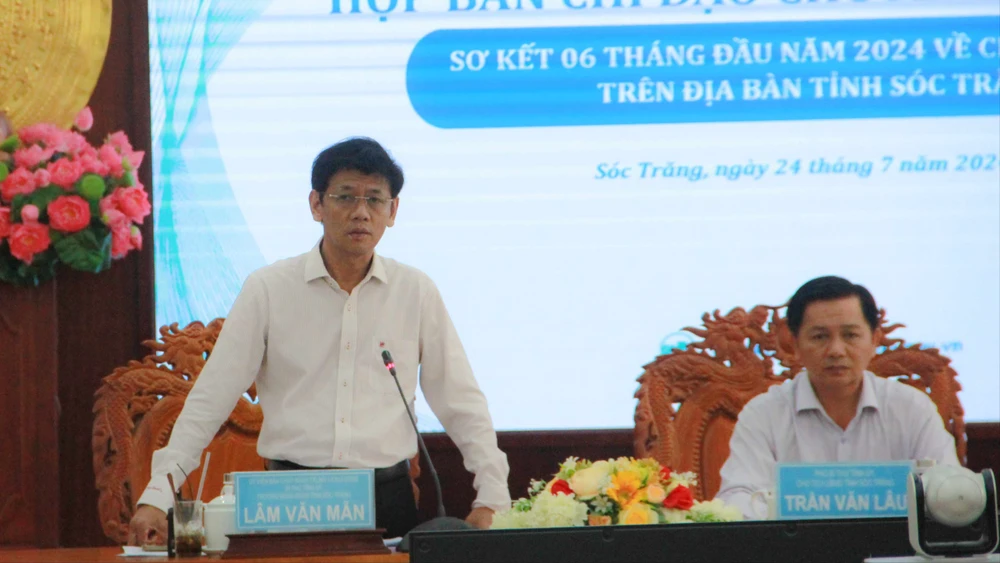 Bí thư Tỉnh ủy, Trưởng Ban Chỉ đạo Chuyển đổi số tỉnh Sóc Trăng Lâm Văn Mẫn phát biểu chỉ đạo