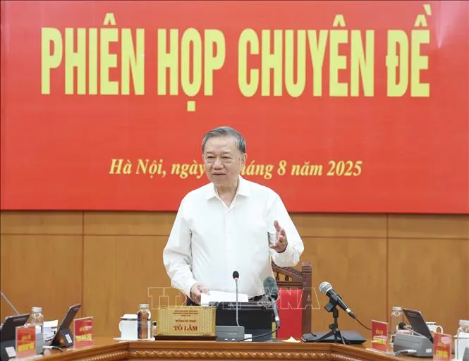 Tổng Bí thư Tô Lâm phát biểu. Ảnh: TTXVN hop-5825.jpg