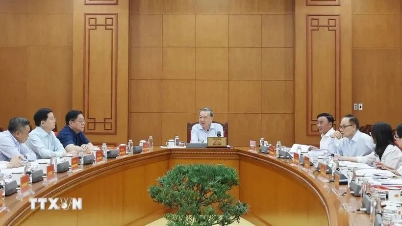 Quang cảnh buổi làm việc. Ảnh: TTXVN tong-bi-thu.jpg