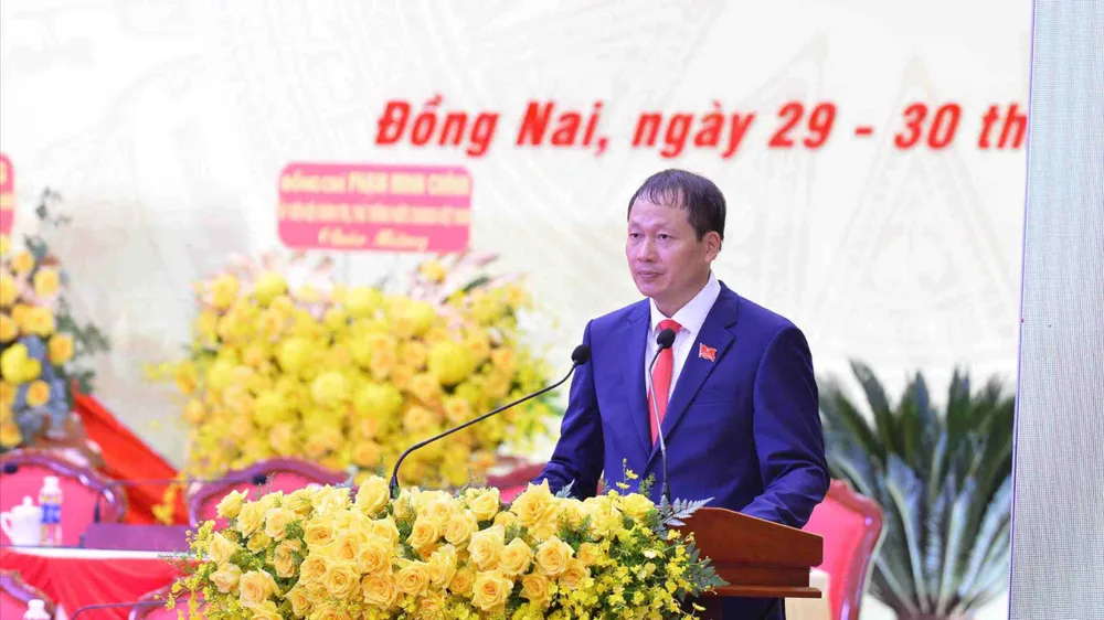 Bí thư Tỉnh ủy Đồng Nai Vũ Hồng Văn phát biểu tại đại hội z7060776689842_fe8f1ec57924b409bddb034f2f7d5984.jpg