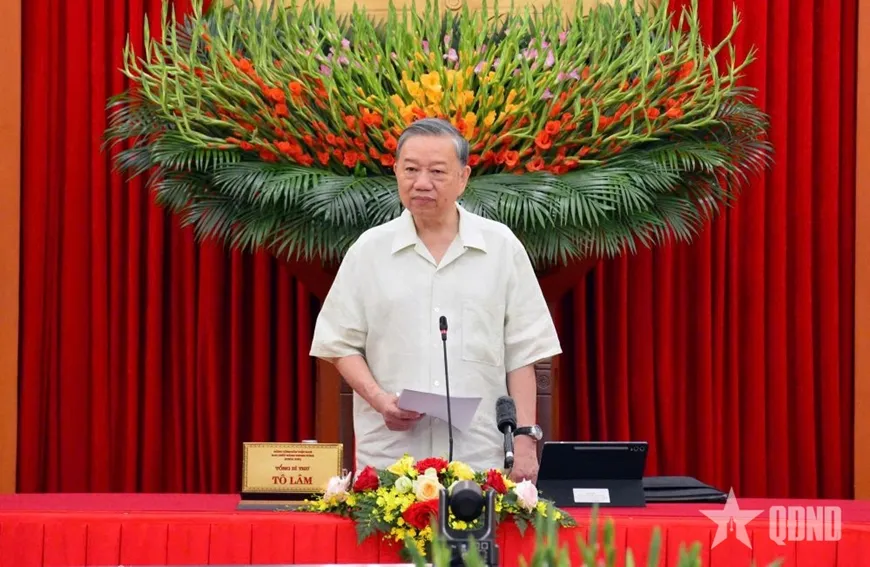 Tổng Bí thư Tô Lâm phát biểu tại phiên họp. Ảnh: QĐND tbt 1.jpg
