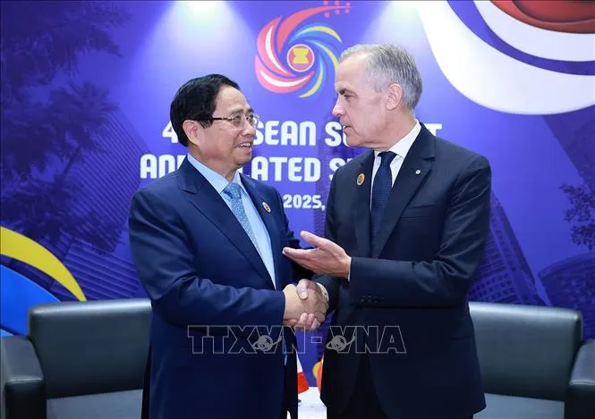 Thủ tướng Phạm Minh Chính hội kiến Thủ tướng Canada Mark Carney. Ảnh: TTXVN Thủ tướng Phạm Minh Chính hội kiến Thủ tướng Canada Mark Carney. Ảnh: TTXVN