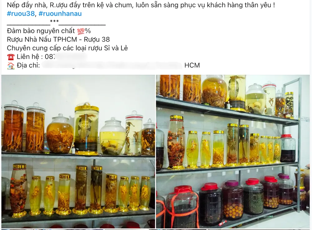 Nhiều loại rượu nhà ngâm, rượu nhà nấu rao bán trên Facebook 