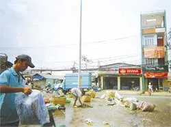 Rác thải bừa bãi trên tuyến đường Chánh Hưng