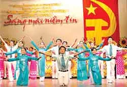 Mít tinh trọng thể kỷ niệm 75 năm Ngày thành lập Đảng CSVN ảnh 2 Mít tinh trọng thể kỷ niệm 75 năm Ngày thành lập Đảng CSVN ảnh 2