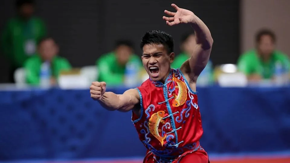 VĐV wushu Mohd Adi Salihin Roslan được kỳ vọng giành huy chương tại SEA Games 32 cho đoàn thể thao Brunei. Ảnh: GETTY IMAGES